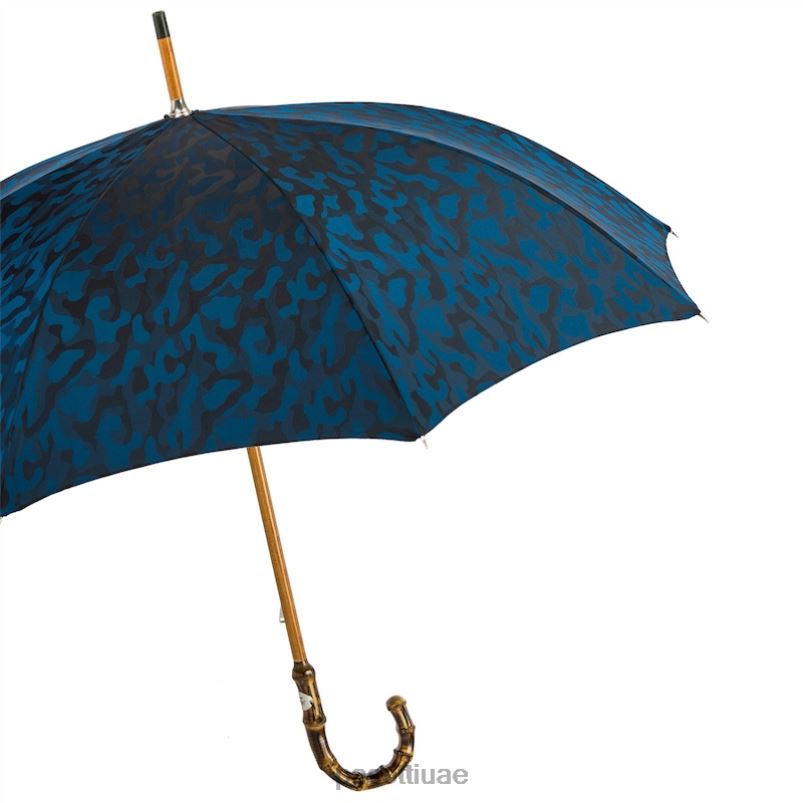 مظلة | 142 11780-126 ب - مظلة مموهة باللون الأزرق الداكن بمقبض من الخيزران PASOTTI Z446V146